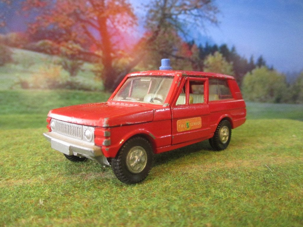 1/43 Range Rover Fire Service Dinky Toys 195 (rubber banden), Ophalen of Verzenden, Gebruikt, Auto, Dinky Toys