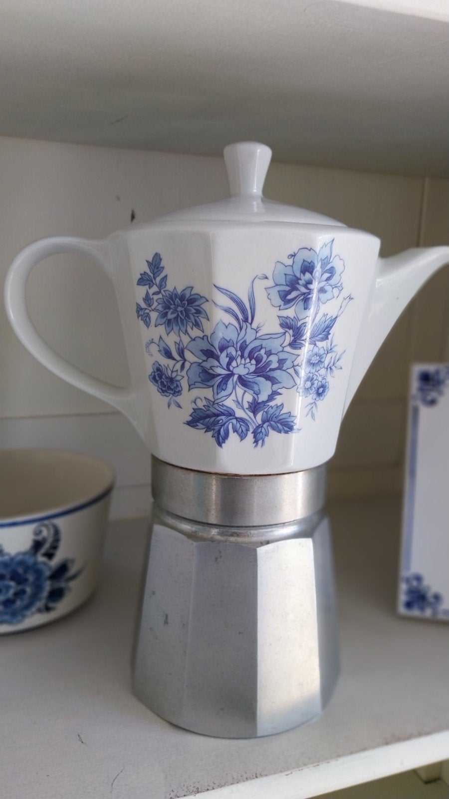 Percolator vintage, Afneembaar waterreservoir, Gebruikt, Espresso apparaat, Gemalen koffie