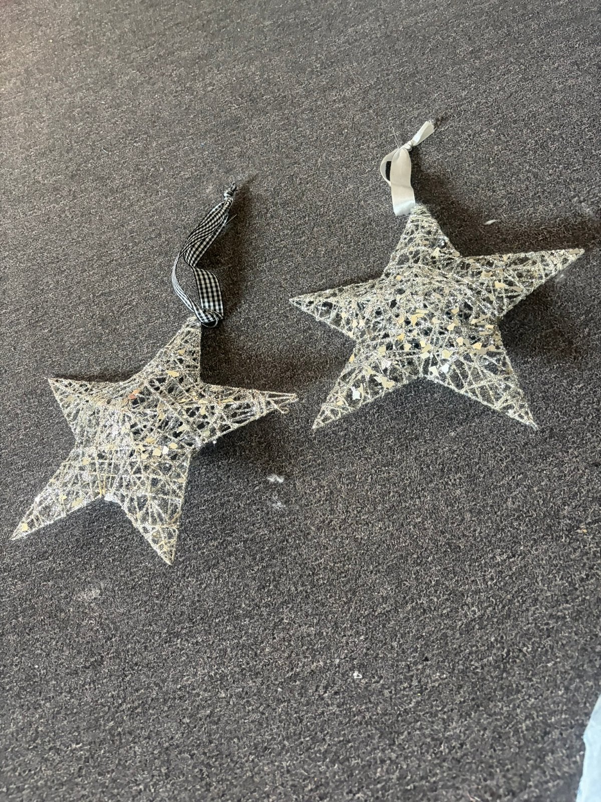 2 stuks glitter kerststerren, Ophalen, Zo goed als nieuw