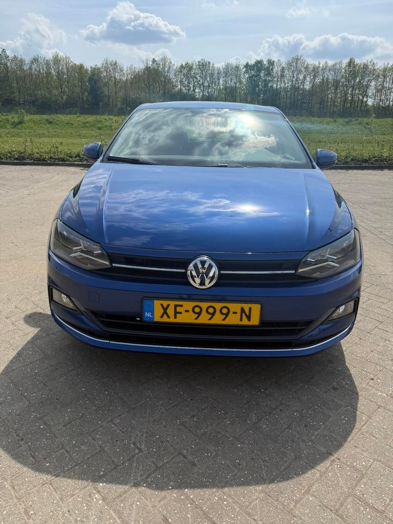 Volkswagen Polo virtuel cockpit! 1.0 TSI 95pk 2019 Blauw, Voorwielaandrijving, 40 €/maand, Zwart, Blauw