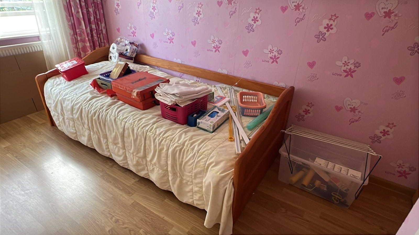 Houten bed - snel af te halen, Gebruikt, 90 cm, Eenpersoons, Bruin