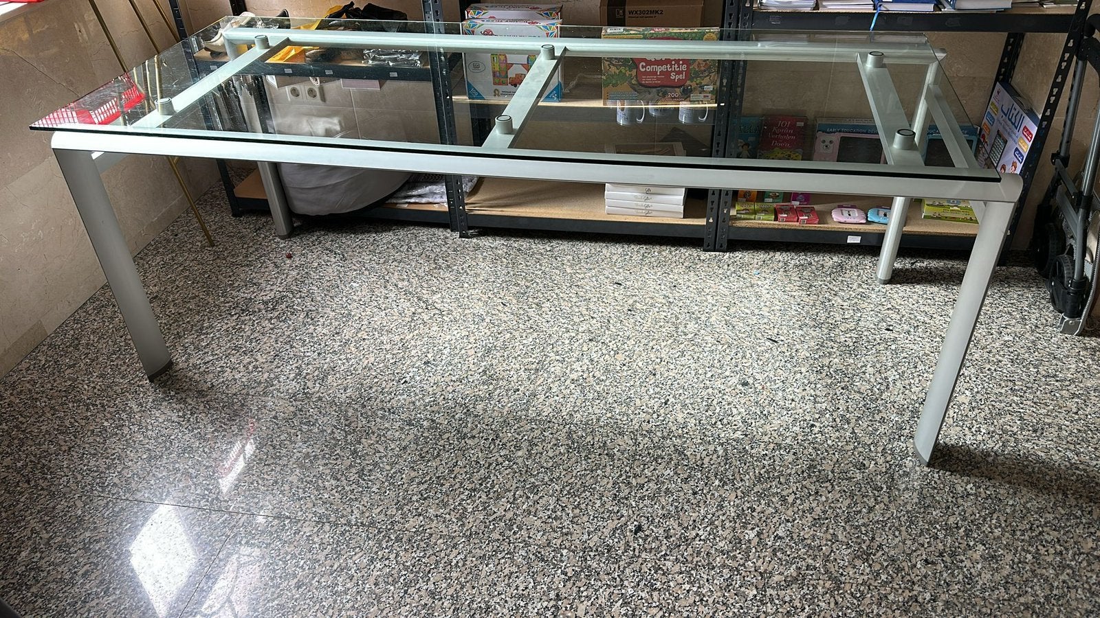Eettafel of vergadertafel van glas, 200 cm of meer, Rechthoekig, 50 tot 100 cm, Ophalen of Verzenden