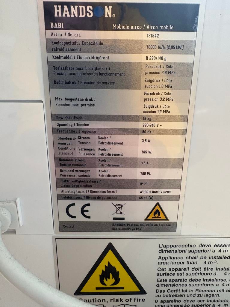 Mobiele airco - Koel en ontvochtig je ruimte, Witgoed en Apparatuur, Airco's, Ophalen, Gebruikt, Minder dan 60 m³, Timer