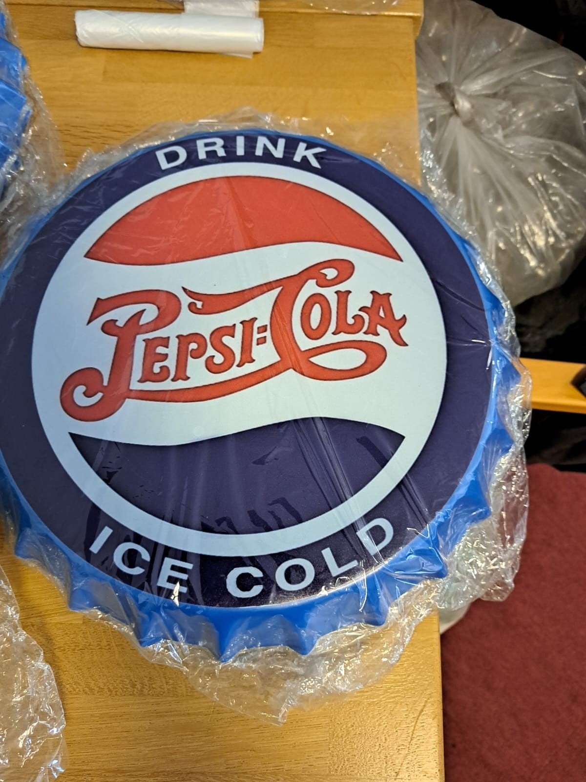 pepsi reclame dop doorsnede 30cm, Ophalen, Nieuw, Reclamebord
