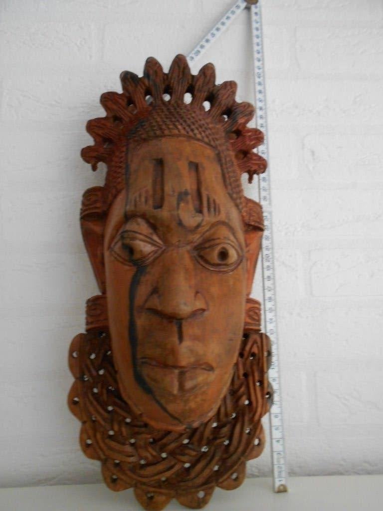 Houten Benin masker., Hout, Masker, Ophalen of Verzenden, 41 cm