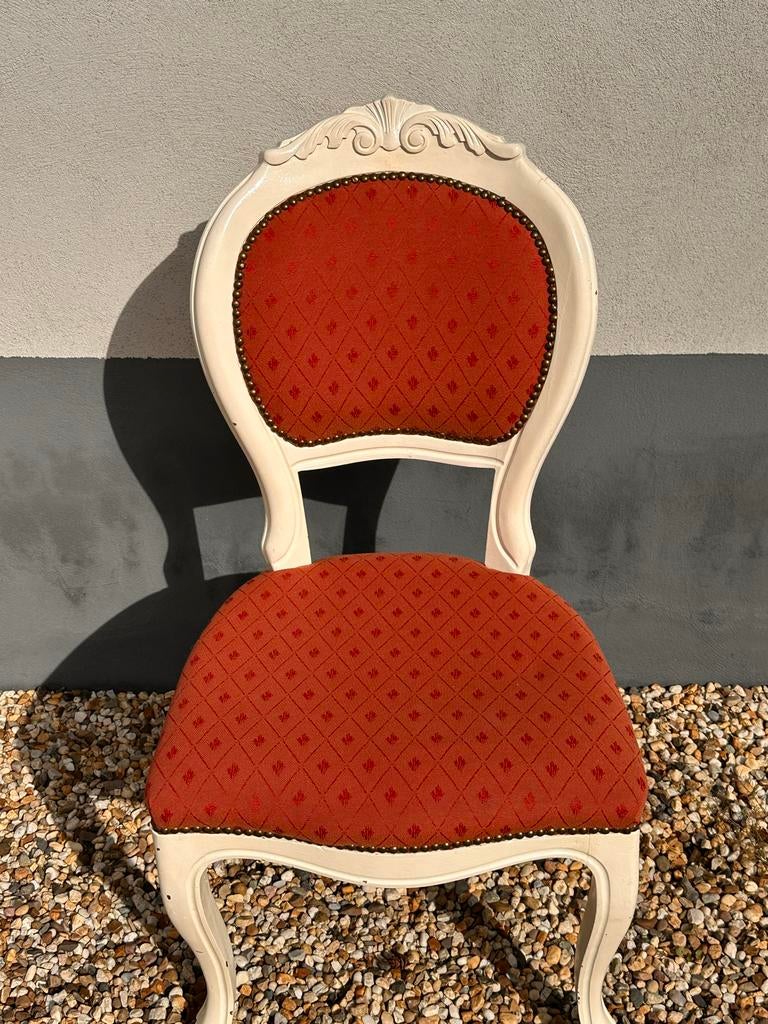 Elegante Barok Stoel met Rood Gestoffeerde Zitting, Antiek en Kunst, Antiek | Meubels | Stoelen en Banken, Ophalen
