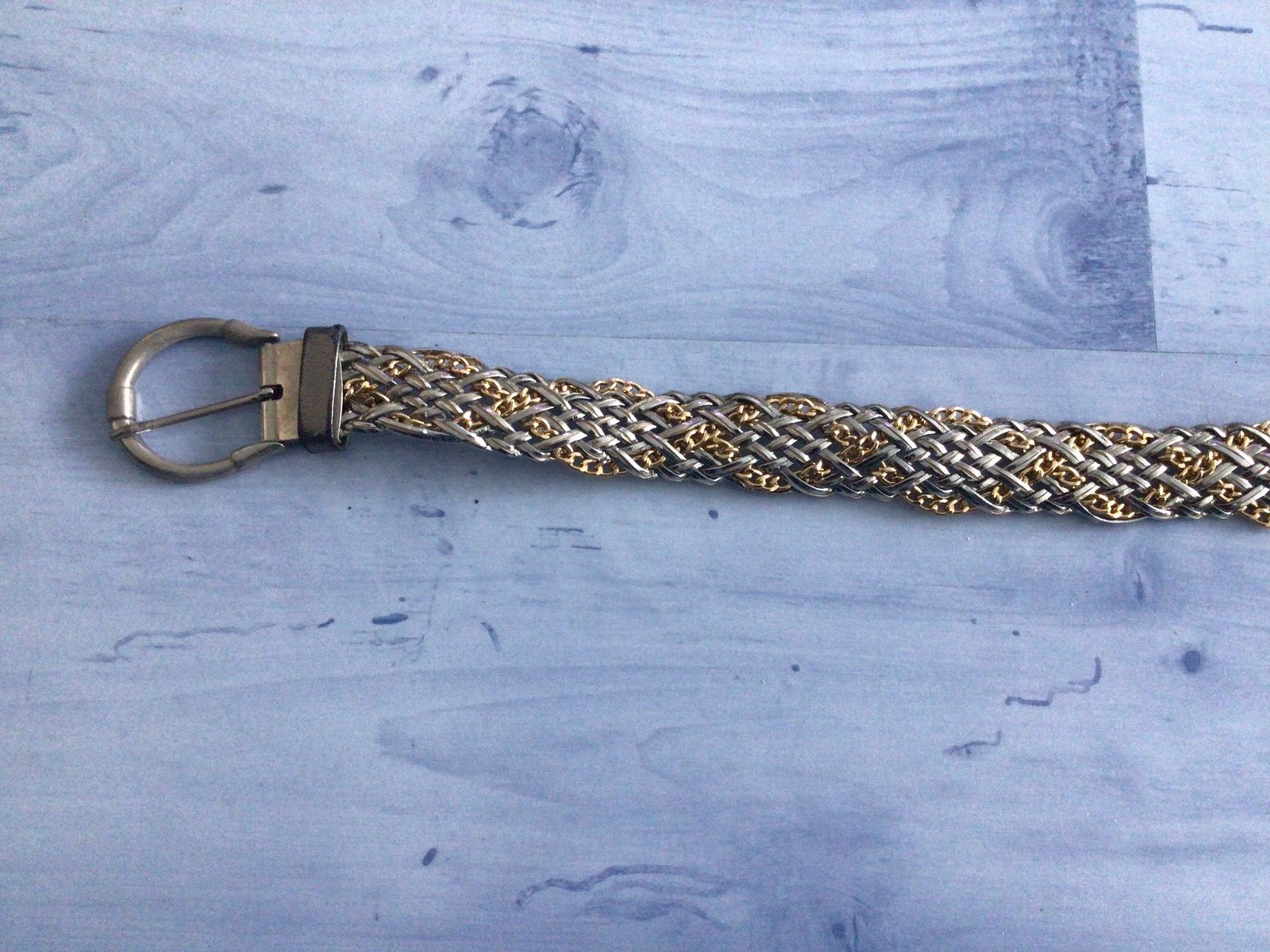 Zilveren/gouden gevlochten ceintuur/riem - One size fits all, Kleding | Dames, Riemen en Ceinturen, Minder dan 3 cm, Overige kleuren