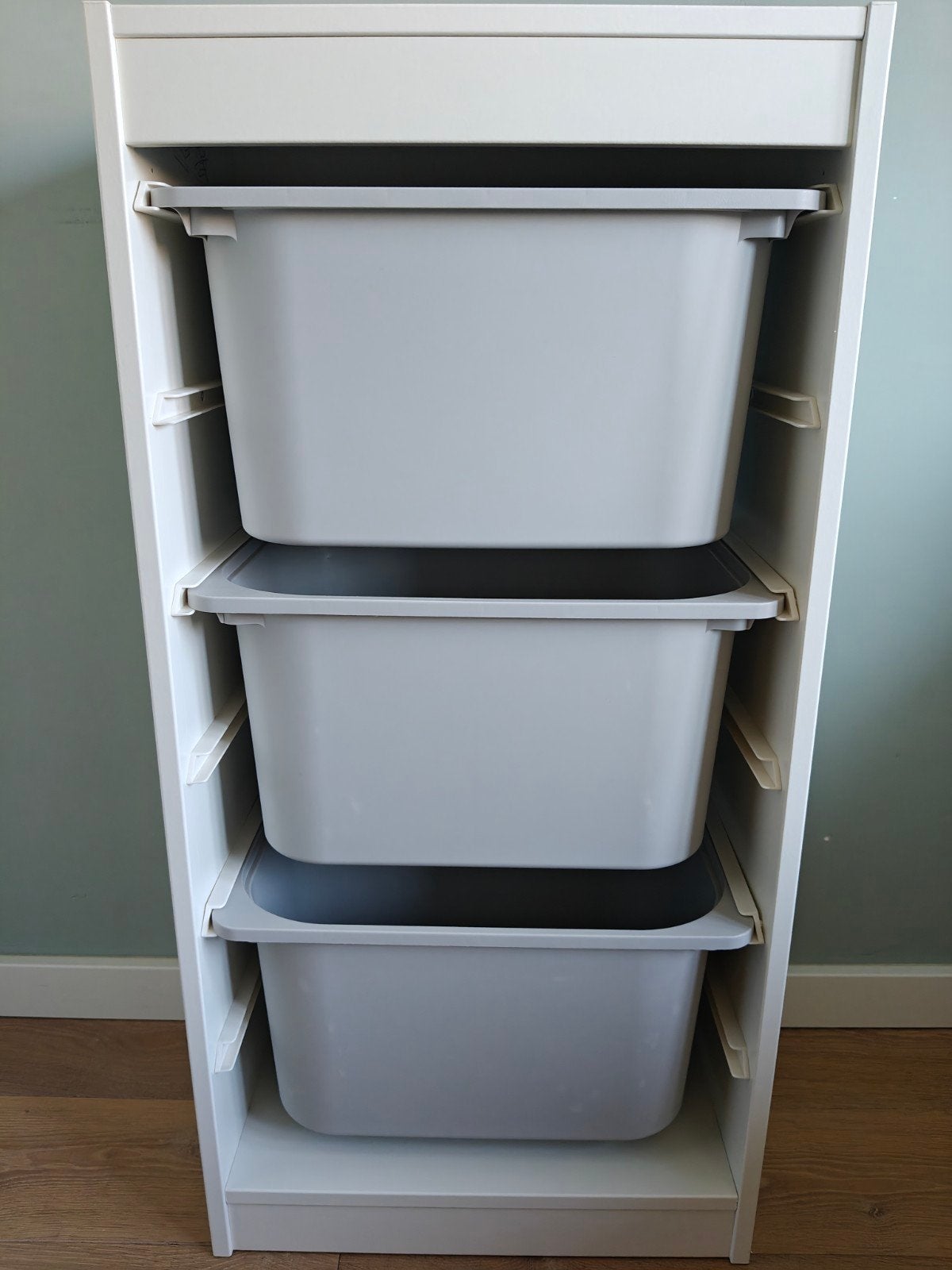 Witte TROFAST Kast met 3 bakken, Ophalen, Gebruikt, Minder dan 50 cm, 90 tot 105 cm