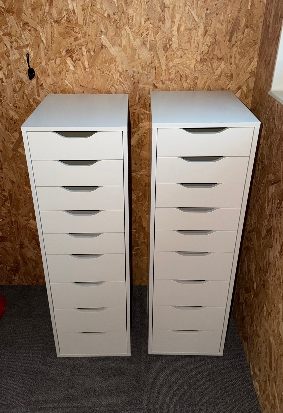 IKEA Alex Ladeblok - 9 Lades | Set van 2 Kasten, Ophalen, Minder dan 50 cm, Gebruikt, 5 laden of meer
