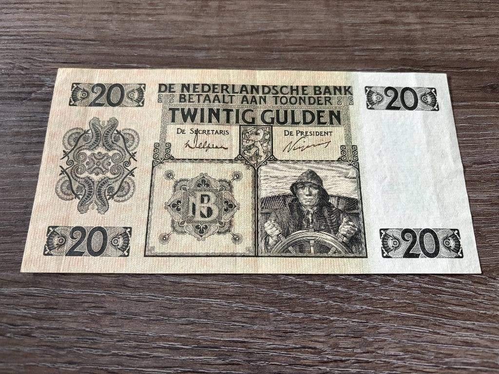 Heel mooi biljet 20 gulden Roerganger / Stuurman, 1926, Ophalen of Verzenden