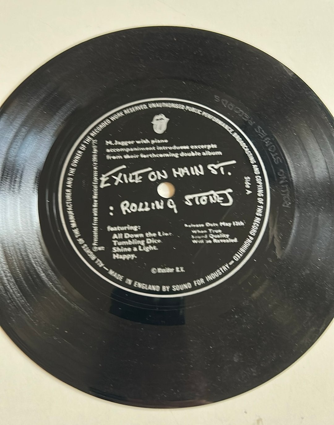 Flexi single Rolling Stones Exile On Main St., Ophalen of Verzenden, Zo goed als nieuw, Overige formaten, Pop