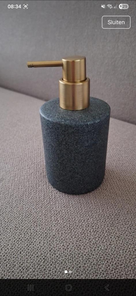 Groene marmeren zeeppomp met goudkleurige pomp van Hema, Huis en Inrichting, Ophalen of Verzenden