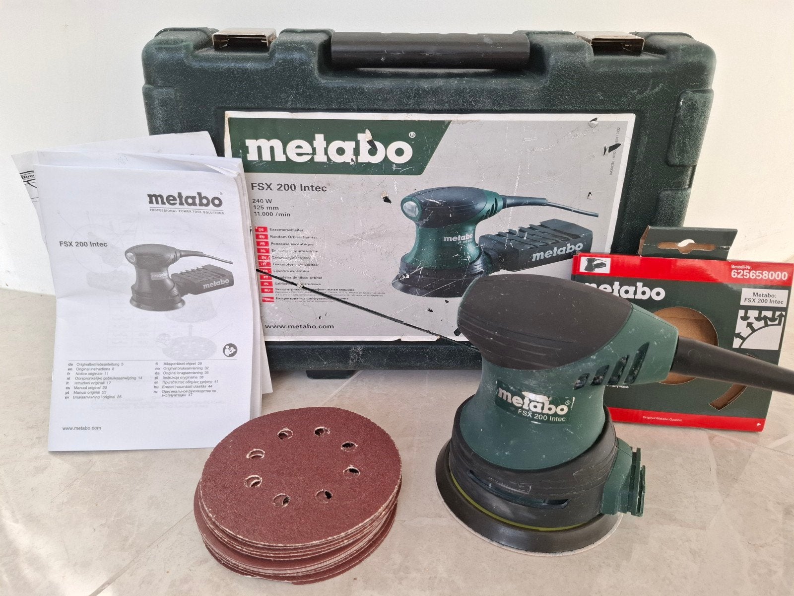 Metabo FSX 200 Intec excentrische schuurmachine, NIEUWE ZOOL, Ophalen, Gebruikt, Minder dan 600 watt, Excentrische schuurmachine