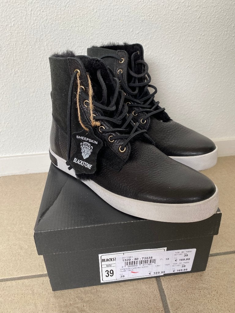 Nieuwe Blackstone zwarte leren gevoerde veter schoenen mt 39, Zwart, Lage of Enkellaarzen, Nieuw, Ophalen of Verzenden