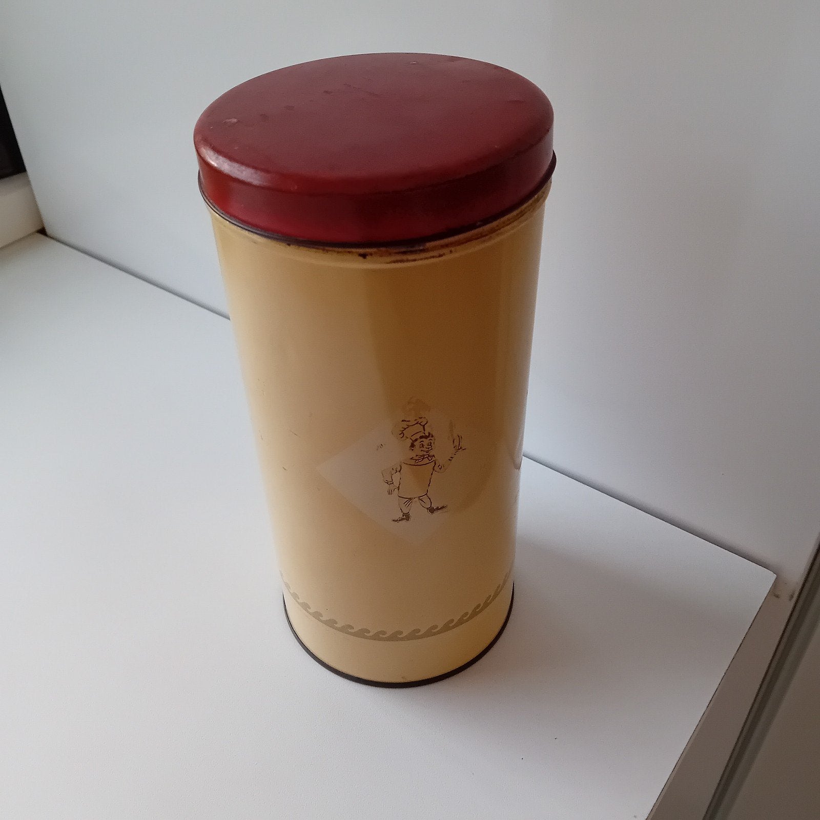Vintage voorraadbus met chef-kok afbeelding, Ophalen of Verzenden