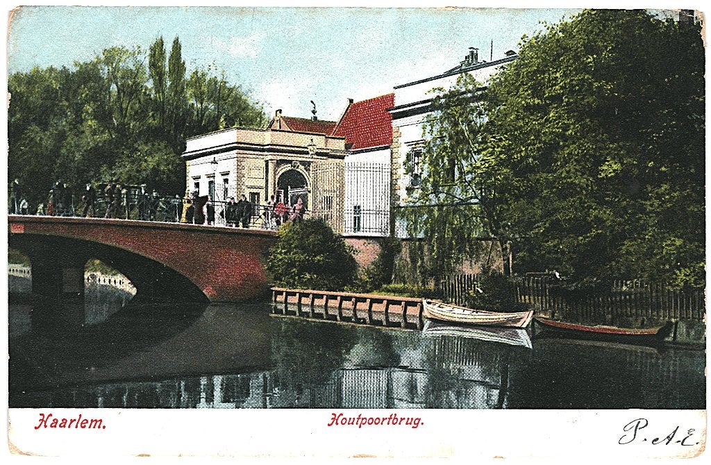 700221 Haarlem Houtpoortbrug 1905 Gelopen met postzegel, Ophalen of Verzenden, Voor 1920, Gelopen, Noord-Holland