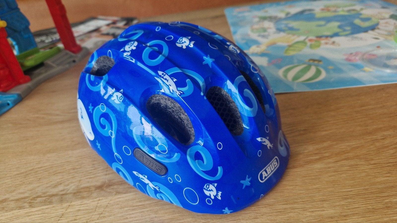 ABUS Fietshelm Kinderen Blauw - Maat 50-55cm, Ophalen, Gebruikt, Jongen of Meisje, Overige maten