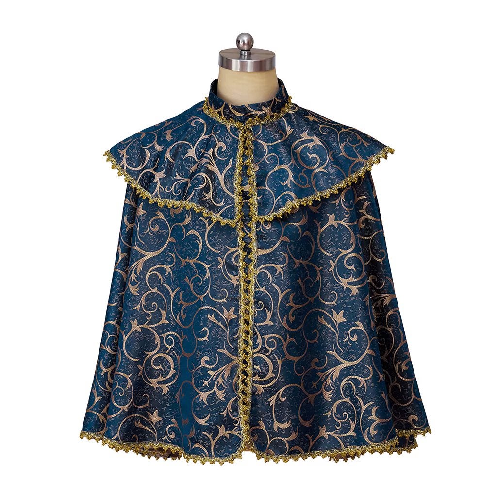 Blauw gouden middeleeuwse heren mantel, Verzenden, Nieuw, Historisch, Kleding