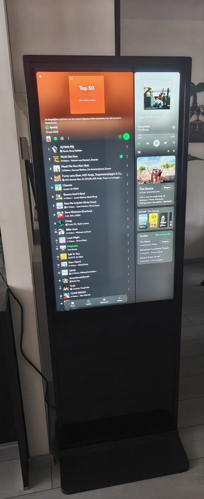 Professionele 43 inch digitale informatiezuil / reclamezuil, Ophalen of Verzenden, Nieuw, Tv en Weergevers