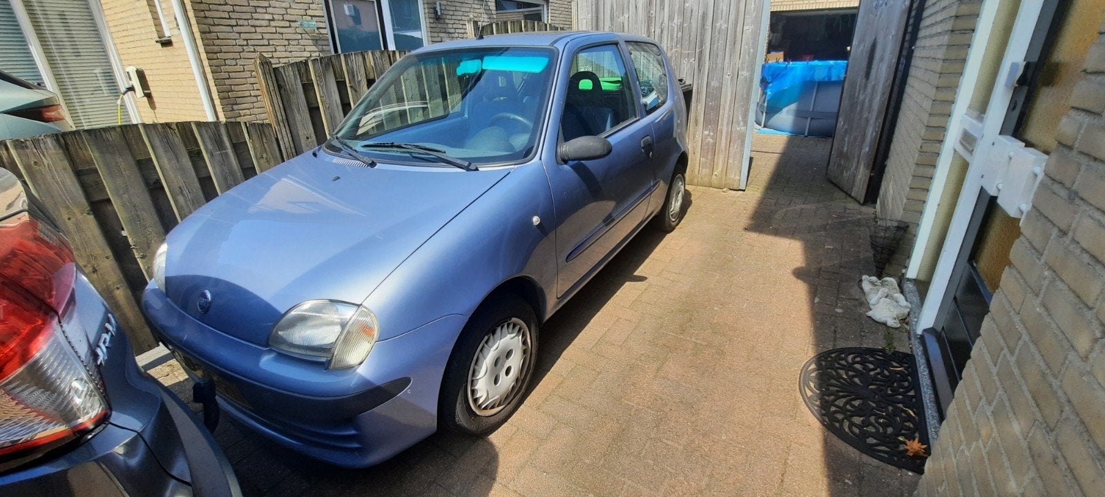 Fiat Seicento 1.1 2001 Blauw, Auto's, Voorwielaandrijving, Blauw, Origineel Nederlands, 400 kg