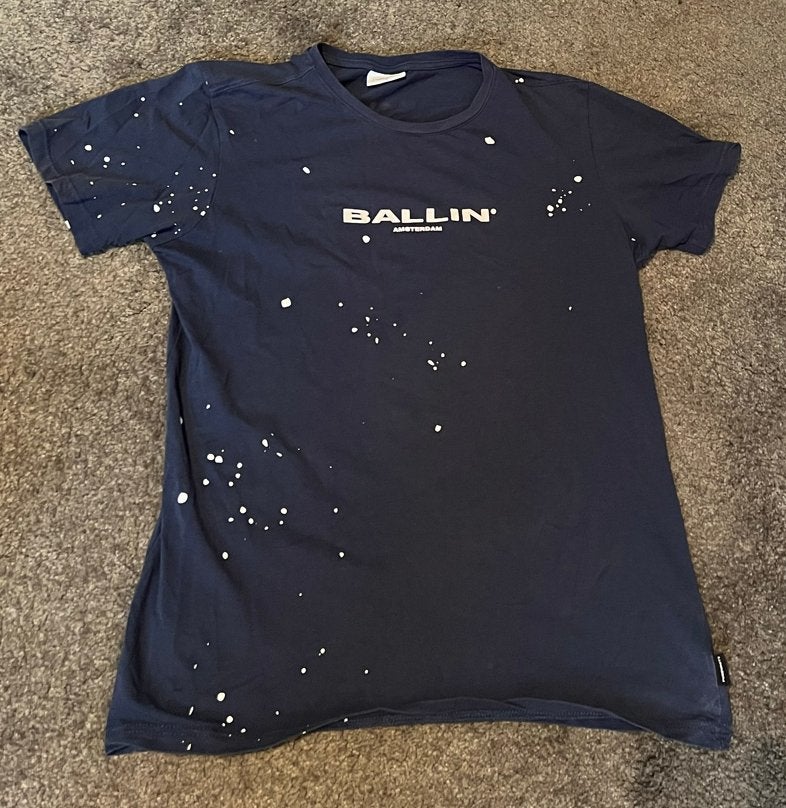 Ballin' Amsterdam T-shirt met verfspatten Maat 16 (S) jongen, Ophalen of Verzenden, Gedragen, Maat 46 (S) of kleiner, Blauw