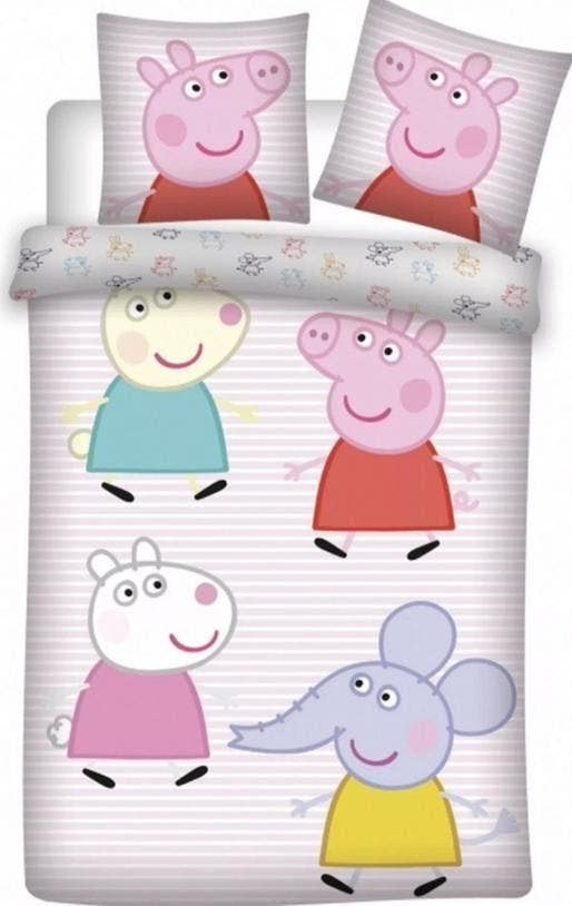 Peppa Pig Baby / Peuter Dekbedovertrek 100 x 135 cm - Katoen, Meisje, Wit, Dekbedovertrek, Nieuw