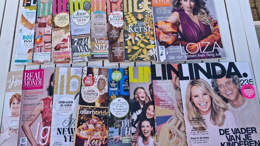 10- Linda, Libelle, Flair, Beau Monde, Ariadne, Boeken, Tijdschriften en Kranten, Ophalen of Verzenden, Zo goed als nieuw, Damesbladen