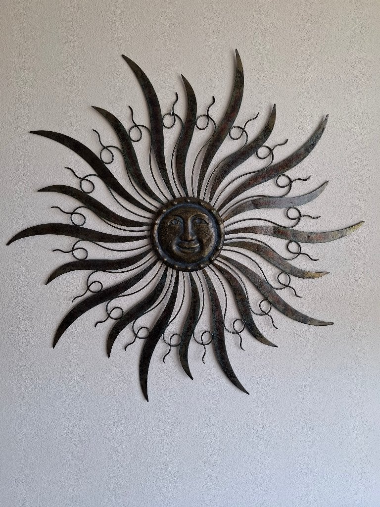 Zon wanddecoratie, Ophalen, Metaal, Wandsculptuur, 95 cm