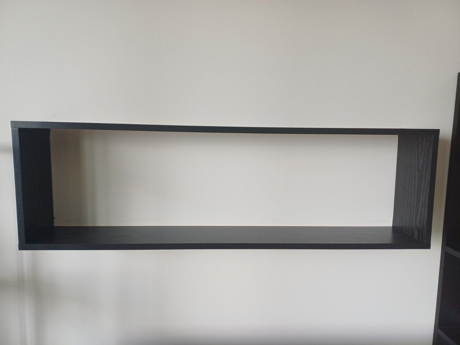 Zwart eikenhouten open wandkastje, Ophalen, Zwart, Nieuw, 50 tot 100 cm