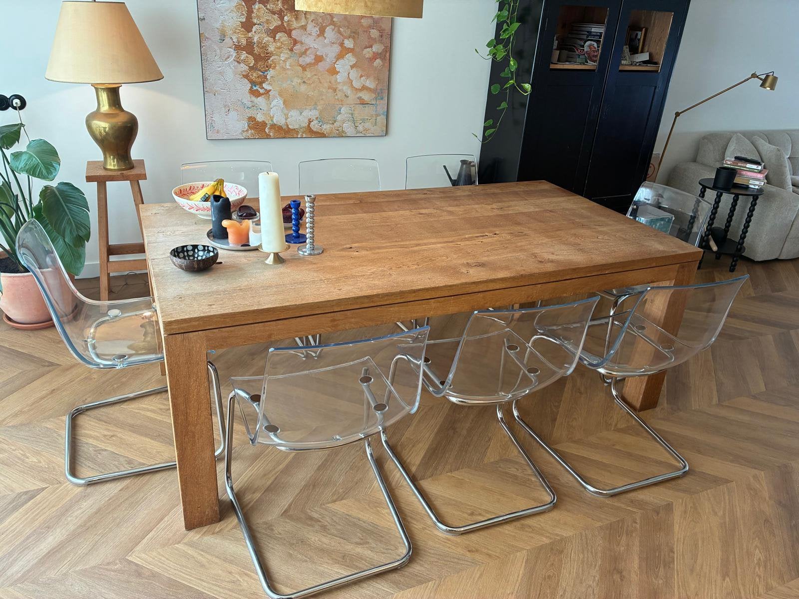 IKEA Tobias stoelen, Huis en Inrichting, Kunststof, Gebruikt, 100 tot 150 cm, Vijf personen of meer