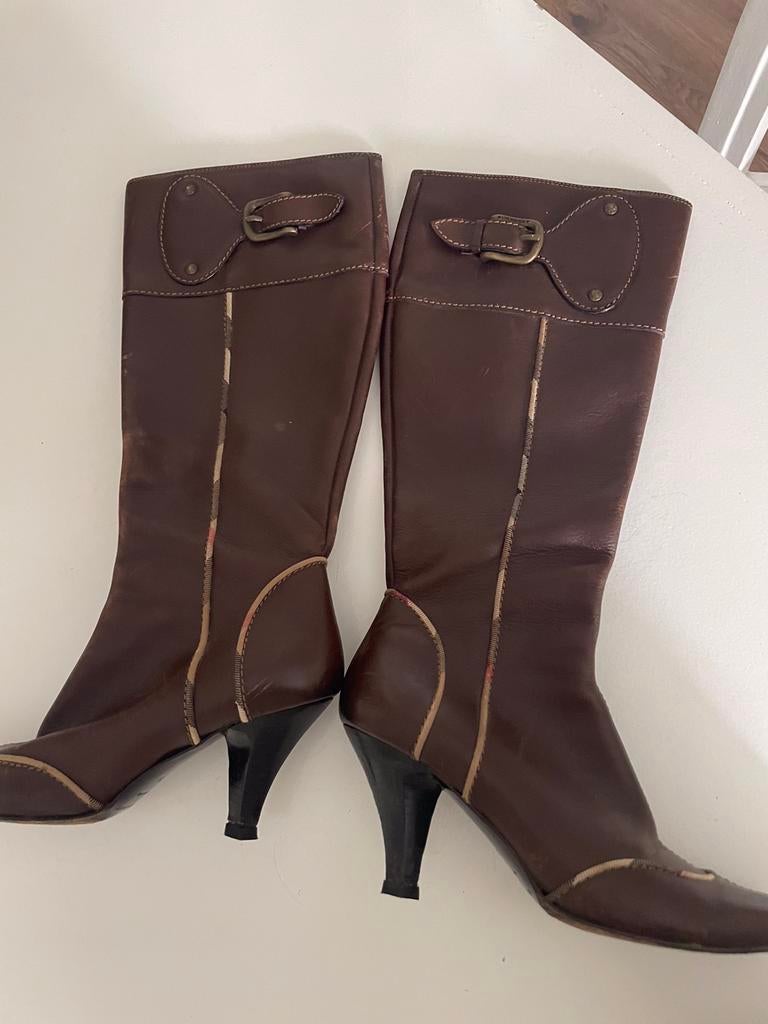 Vintage Burberry laarzen, Hoge laarzen, Bruin, Ophalen of Verzenden, Burberry