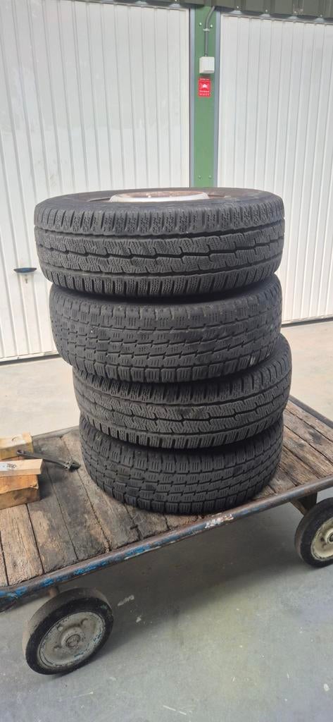 Set van 4 gebruikte winterbanden met velgen, Auto-onderdelen, Banden en Velgen, Ophalen, Gebruikt, 15 inch, Banden en Velgen
