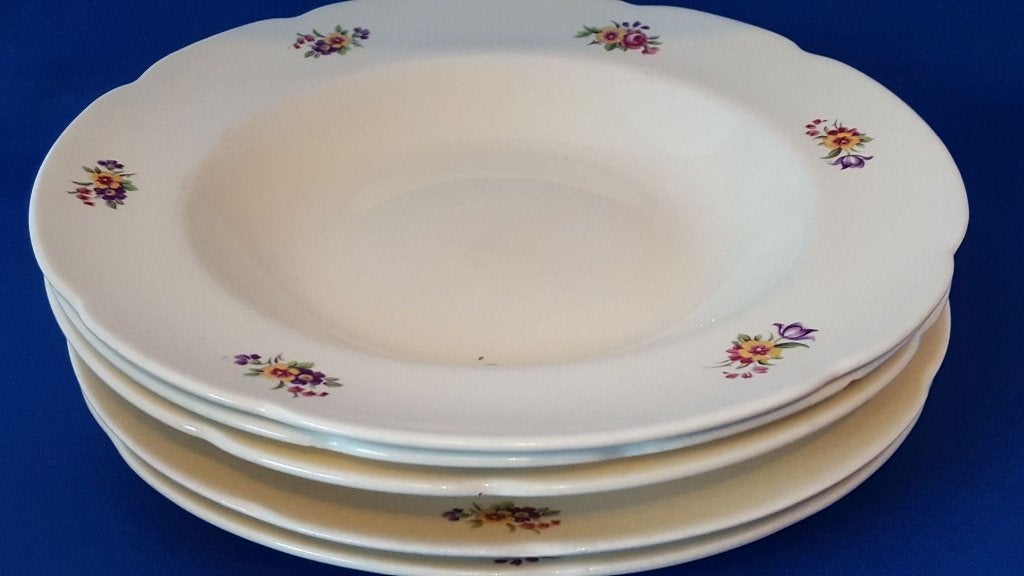 Plazuid Gouda, 5 borden: 2 plat, 3 diep. Gaaf. K1 /6, Tweedehands verkoop, Tweedehands verkoop, Gebruikt, Ophalen of Verzenden