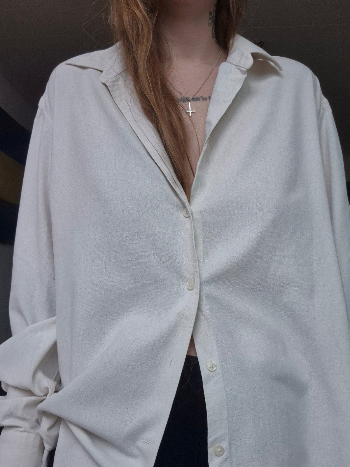 Zara oversized linnen blouse, Maat 46/48 (XL) of groter, Nieuw, Ophalen of Verzenden, Wit