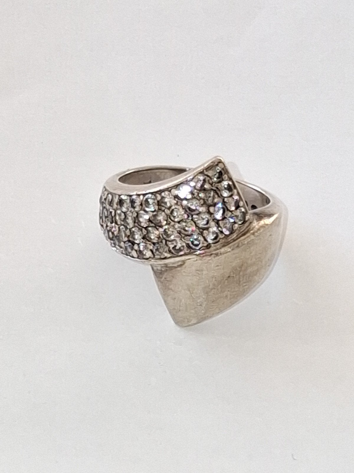 Antieke zilveren massieve dames ring maat 18, Verzenden, Zilver, Ring