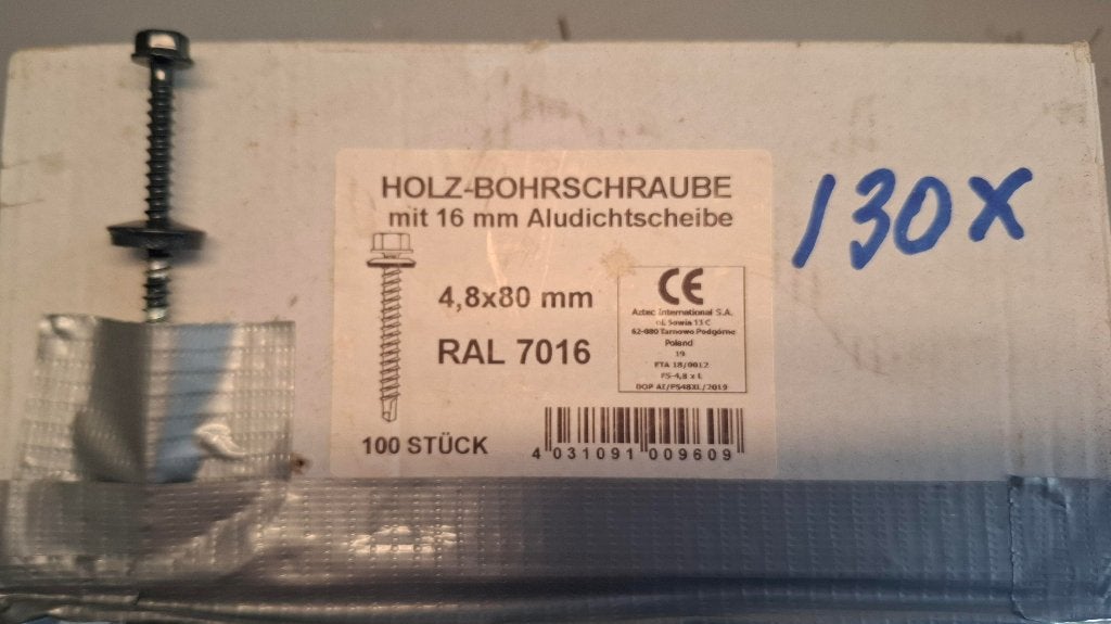 Kalotten en hout/boorschroeven tbv bevestiging dakplaten., Ophalen, Nieuw, 50 tot 100 mm, Schroeven