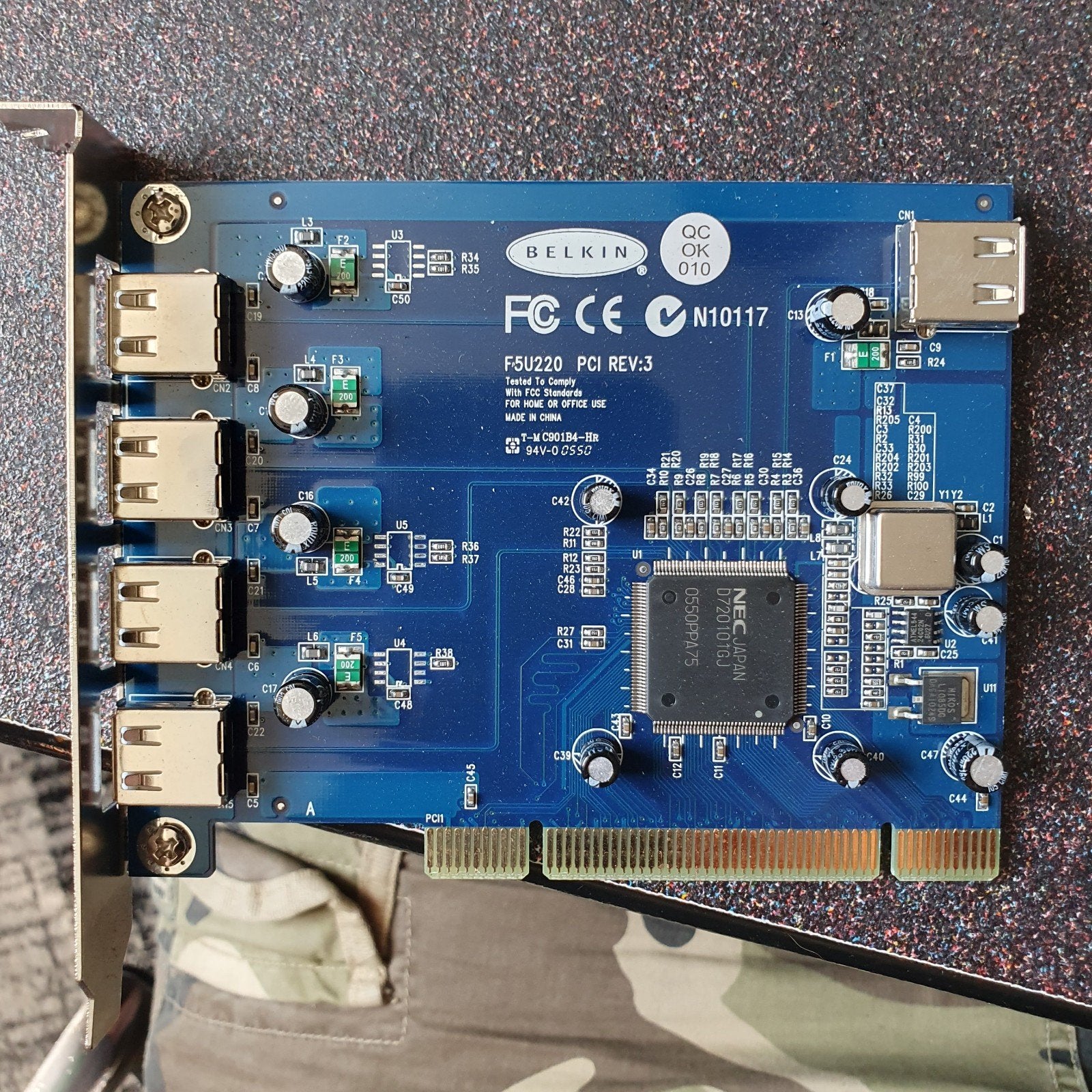 Belkin F5U220 PCI USB 2.0 Kaart - 5 Poorten, Ophalen, Gebruikt, Overige chipsets, PCI