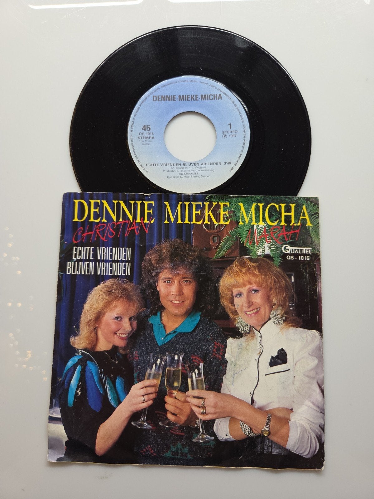 Dennie Christian, Mieke, Micha Marah - Echte vrienden, Ophalen of Verzenden, Gebruikt, 7 inch, Nederlandstalig