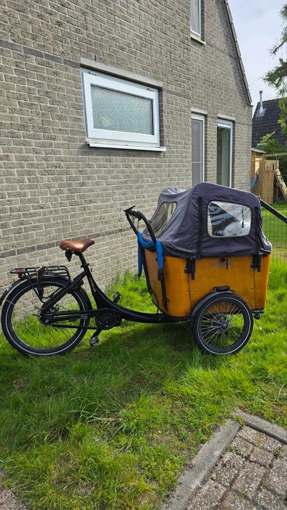 Vogue Bakfiets met huif, inclusief babystoel, Ophalen, Gebruikt, 4 kinderen of meer, Huif