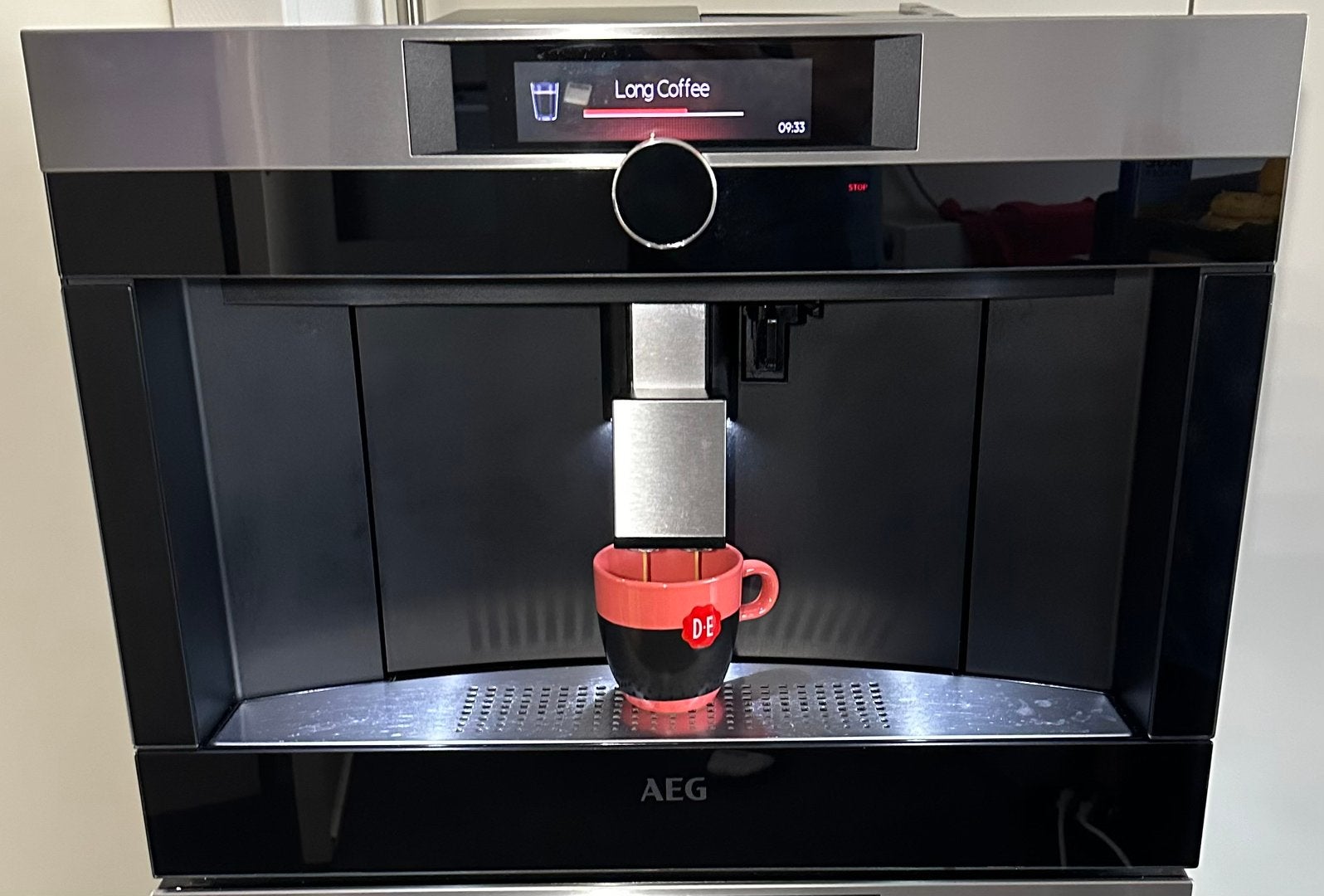 Luxe AEG Inbouw Koffiemachine KKK994500M in nieuwstaat!!!!, Stoompijpje, 10 kopjes of meer, Koffiemachine, Zo goed als nieuw