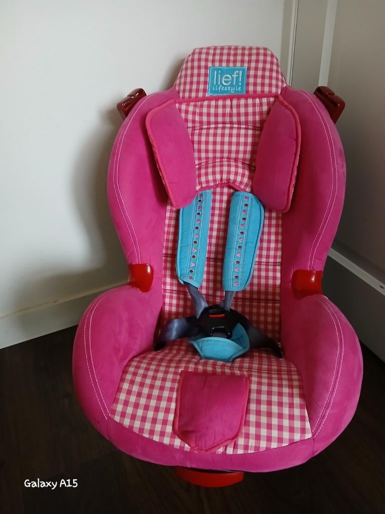 Mooie autostoel zgan lief lifestyle roze, Autogordel, 15 t/m 36 kg, Zo goed als nieuw, Ophalen