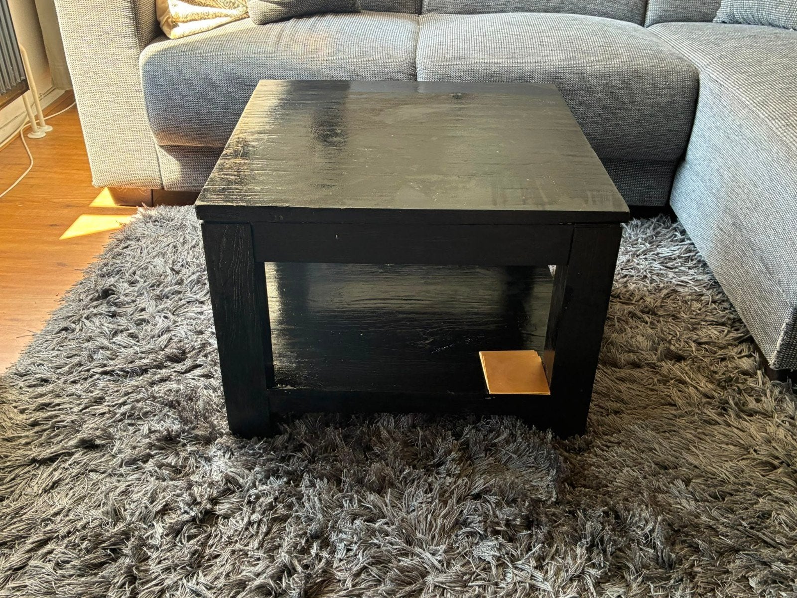 Zwarte salontafel - Ideaal voor starters, Gebruikt, 50 tot 100 cm, Vierkant, 5 – 50