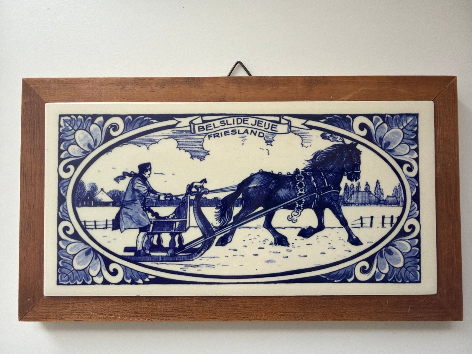 Delfts Blauw Tegeltableau - Friesland Sjees, Ophalen of Verzenden