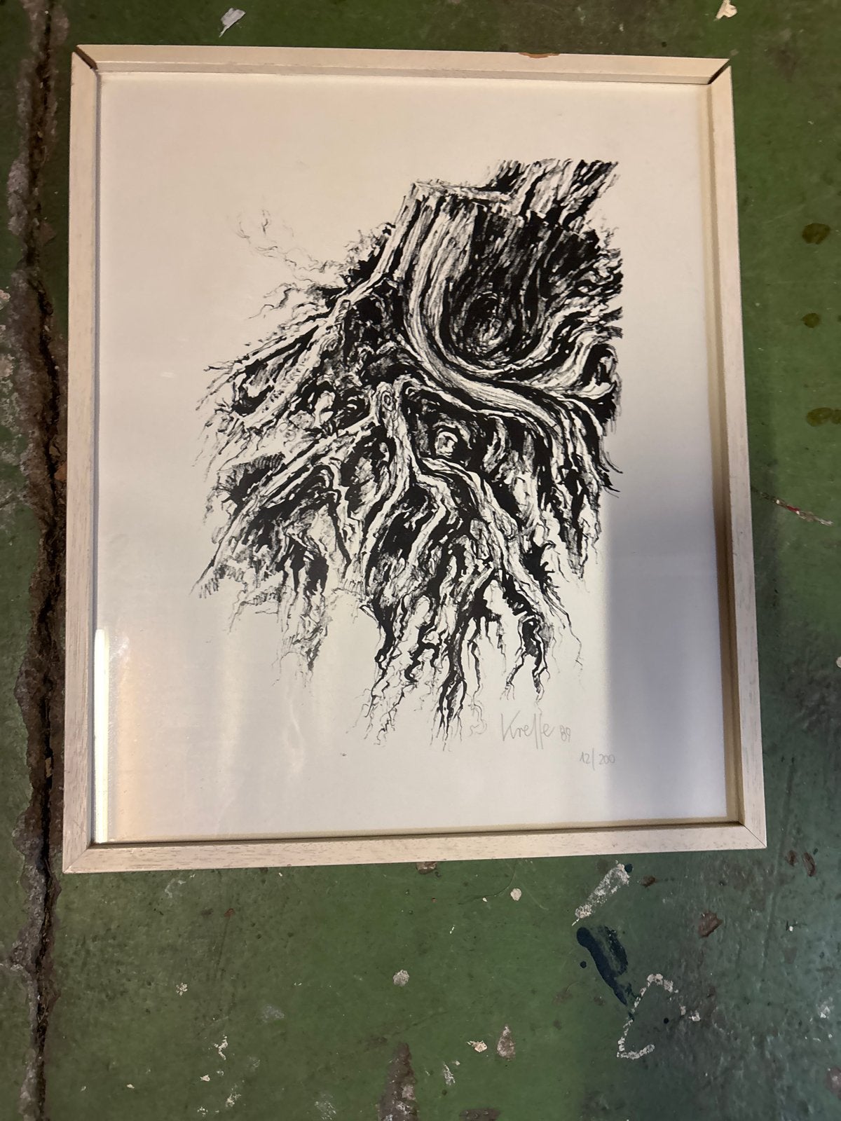 Ingelijste genummerde en gesigneerde print van Krelle, Ophalen of Verzenden, Print, Prent, Achter glas