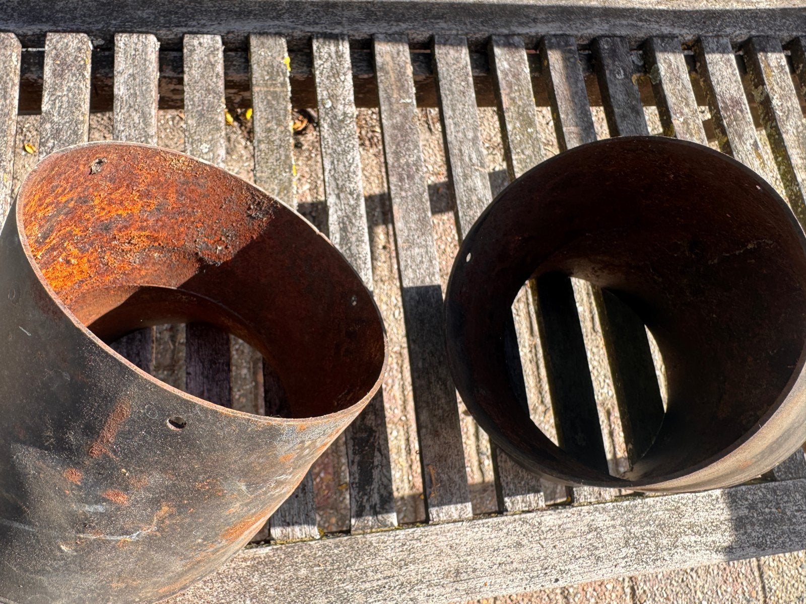 2x stalen Schoorsteenpijp Bochten 45 graden gebruikt, Ophalen, Gebruikt, Hout, Houtkachel
