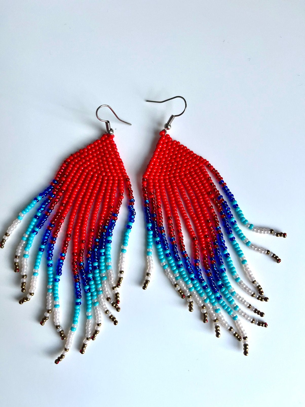 Mooie, rode fringe oorbellen uit Ecuador NIEUW, Overige materialen, Hangers, Nieuw, Ophalen of Verzenden