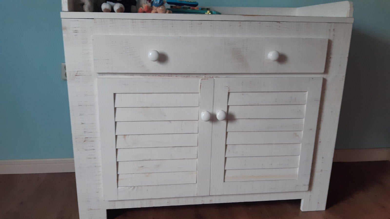 Stevige blank eiken commode en ledikantje, Ophalen, Minder dan 140 cm, Minder dan 70 cm