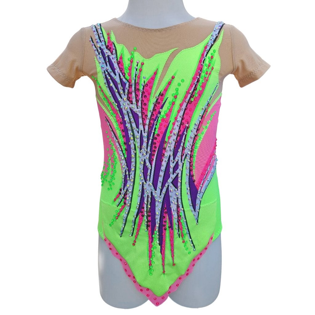 Nieuw ritmische gymnastiek pakje roze mt 140, Sport en Fitness, Turnen, Nieuw, Turnpak(je), Groen, Kindermaat 122 t/m 140