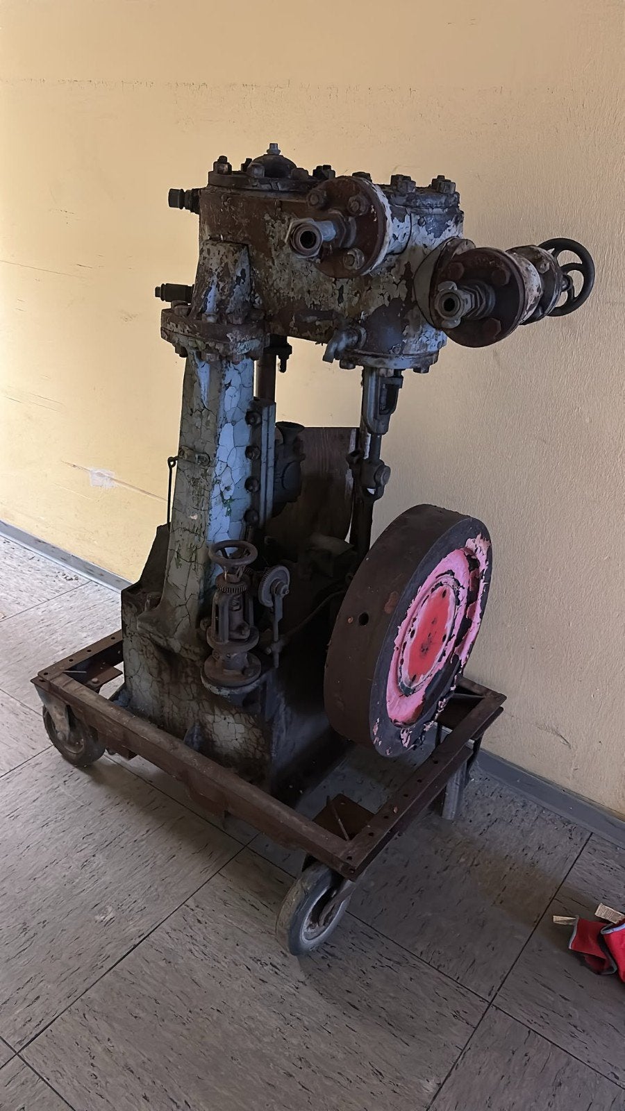 Stoommachine staand machine oud antiek industriële, Ophalen, Gebruikt