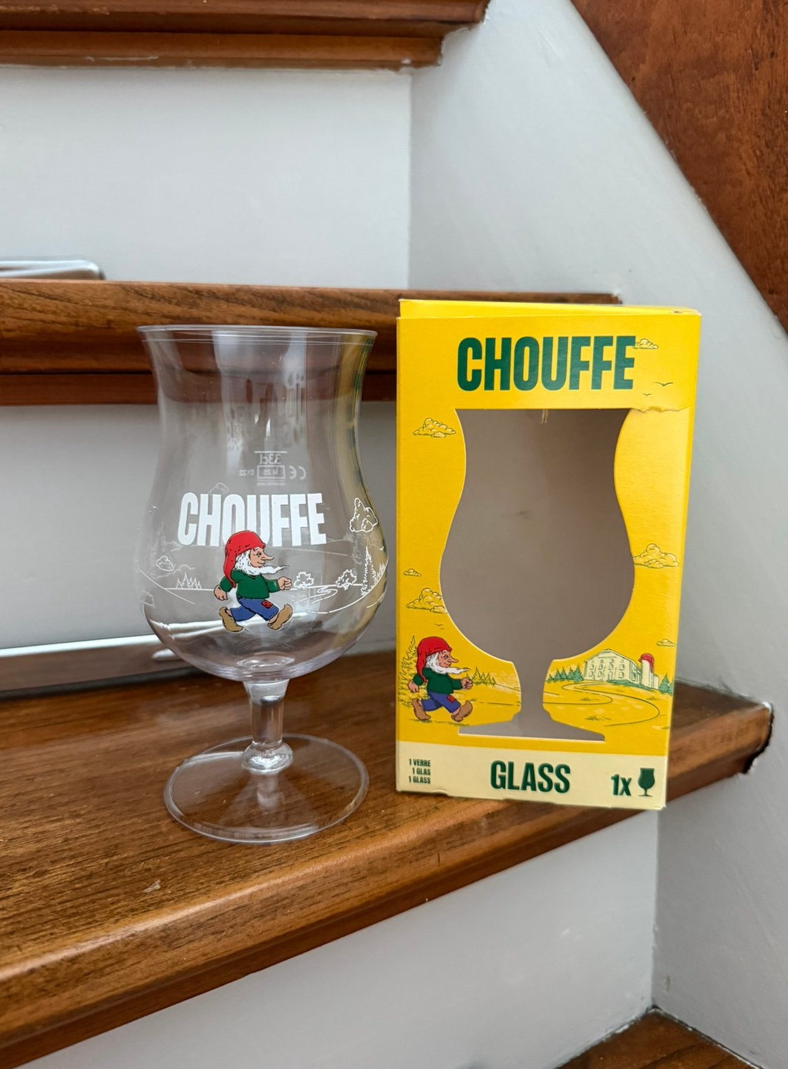 Chouffe glas onbreekbaar 0,33L, Verzamelen, Ophalen of Verzenden, Zo goed als nieuw, Glas of Glazen, Overige merken